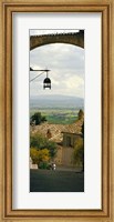 Umbrian countryside viewed through an alleyway, Assisi, Perugia Province, Umbria, Italy Fine Art Print
