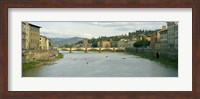 Bridge across a river, Ponte Alle Grazie, Arno River, Florence, Tuscany, Italy Fine Art Print