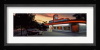 Cars parked outside a restaurant, Route 66, Albuquerque, New Mexico, USA Fine Art Print