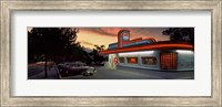 Cars parked outside a restaurant, Route 66, Albuquerque, New Mexico, USA Fine Art Print