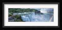 Tourists at a waterfall, Niagara Falls, Niagara River, Niagara County, New York State, USA Fine Art Print