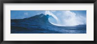 Waves splashing in a dark blue sea, Hawaii Fine Art Print