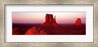 East Mitten and West Mitten buttes at sunset, Monument Valley, Utah Fine Art Print