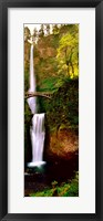 Footbridge in front of a waterfall, Multnomah Falls, Columbia River Gorge, Multnomah County, Oregon Fine Art Print