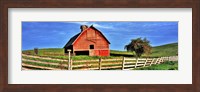 Old barn with fence in a field, Palouse, Whitman County, Washington State, USA Fine Art Print