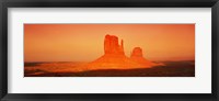 Buttes at sunrise, The Mittens, Monument Valley Tribal Park, Monument Valley, Utah, USA Fine Art Print