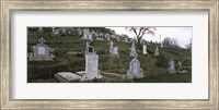 Tombstone in a cemetery, Saxon Church, Biertan, Transylvania, Mures County, Romania Fine Art Print