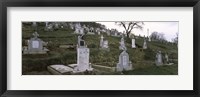 Tombstone in a cemetery, Saxon Church, Biertan, Transylvania, Mures County, Romania Fine Art Print