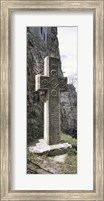 Stone cross at a castle, Bran Castle, Brasov, Transylvania, Mures County, Romania Fine Art Print