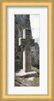 Stone cross at a castle, Bran Castle, Brasov, Transylvania, Mures County, Romania Fine Art Print