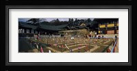 Tourists at a temple, Haeinsa Temple, Kayasan Mountains, Gyeongsang Province, South Korea Fine Art Print