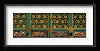 Paintings on the door of a Buddhist temple, Kayasan Mountains, Haeinsa Temple, Gyeongsang Province, South Korea Fine Art Print