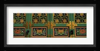 Buddhist temple Paintings, Kayasan Mountains, Haeinsa Temple, Gyeongsang Province, South Korea Fine Art Print