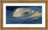 Waves breaking in the pacific ocean, Waimea Bay, Oahu, Hawaii, USA Fine Art Print