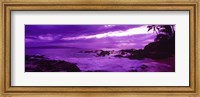 Purple Sunset over the coast, Makena Beach, Maui, Hawaii Fine Art Print