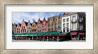 Market at a town square, Bruges, West Flanders, Belgium Fine Art Print