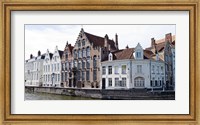 Houses along a canal, Bruges, West Flanders, Belgium Fine Art Print
