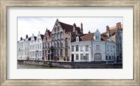 Houses along a canal, Bruges, West Flanders, Belgium Fine Art Print