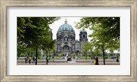 People in a park in front of a cathedral, Berlin Cathedral, Berlin, Germany Fine Art Print