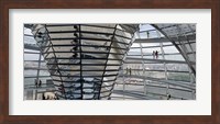 Mirrored cone at the center of the dome, Reichstag Dome, The Reichstag, Berlin, Germany Fine Art Print