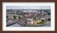 High angle view of a city, Stockholm, Sweden Fine Art Print