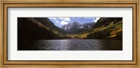 Lake with mountain range in the background, Aspen, Pitkin County, Colorado, USA Fine Art Print