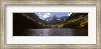 Lake with mountain range in the background, Aspen, Pitkin County, Colorado, USA Fine Art Print