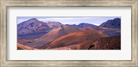 Volcanic landscape with mountains in the background, Maui, Hawaii Fine Art Print