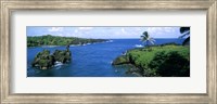 High angle view of a coast, Hana Coast, Black Sand Beach, Hana Highway, Waianapanapa State Park, Maui, Hawaii Fine Art Print