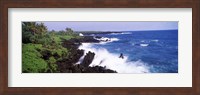 Rock formations at the coast, Hana Coast, Black Sand Beach, Hana Highway, Waianapanapa State Park, Maui, Hawaii, USA Fine Art Print
