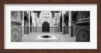 Interiors of a medersa, Medersa Bou Inania, Fez, Morocco (black and white) Fine Art Print