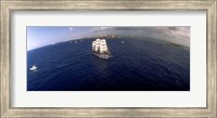 Bird's Eye View of Tall ship in the sea, Puerto Rico Fine Art Print