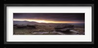Bright horizon with dark clouds from Higher Tor, Dartmoor, Devon, England Fine Art Print