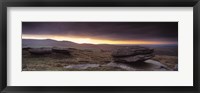 Bright horizon with dark clouds from Higher Tor, Dartmoor, Devon, England Fine Art Print