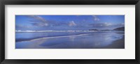 Beach at sunrise, Gwithian Beach, Godrevy Lighthouse, Cornwall, England Fine Art Print