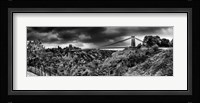 Dark clouds over a suspension bridge, Clifton Suspension Bridge, Bristol, England Fine Art Print
