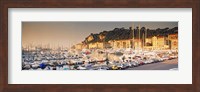 Port of Nice lined by old houses and filled with new yachts, Nice, Alpes-Maritimes, Provence-Alpes-Cote d'Azur, France Fine Art Print