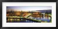 Royal Palace and Parliament building lit up at dusk, Stockholm, Sweden Fine Art Print