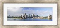 Sydney Opera House with city skyline in the background, Sydney Harbor, Sydney, New South Wales, Australia Fine Art Print