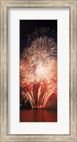 Fireworks display against night sky Fine Art Print