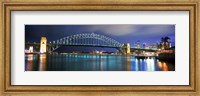 Sydney Harbour Bridge with the Sydney Opera House in the background, Sydney Harbor, Sydney, New South Wales, Australia Fine Art Print