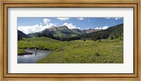 Man fly-fishing in Slate River, Crested Butte, Gunnison County, Colorado, USA Fine Art Print