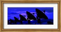 Silhouette of satellite dishes Fine Art Print