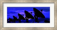 Silhouette of satellite dishes Fine Art Print
