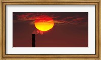Smoke stack in sunset Fine Art Print