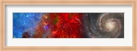 Hubble galaxy with red maple foliage Fine Art Print