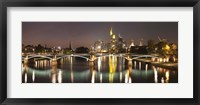 Bridge across a river, Ignatz Bubis Bridge, Main River, Frankfurt, Hesse, Germany Fine Art Print