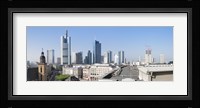 City skyline with St. Catherine's Church from over the rooftop of the Cathedral Museum, Frankfurt, Hesse, Germany Fine Art Print