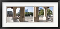 Buildings in the financial district viewed from the opera house, Frankfurt, Hesse, Germany Fine Art Print