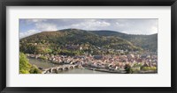 Aerial view of a bridge across a river, Heidelberg, Baden-Wurttemberg, Germany Fine Art Print